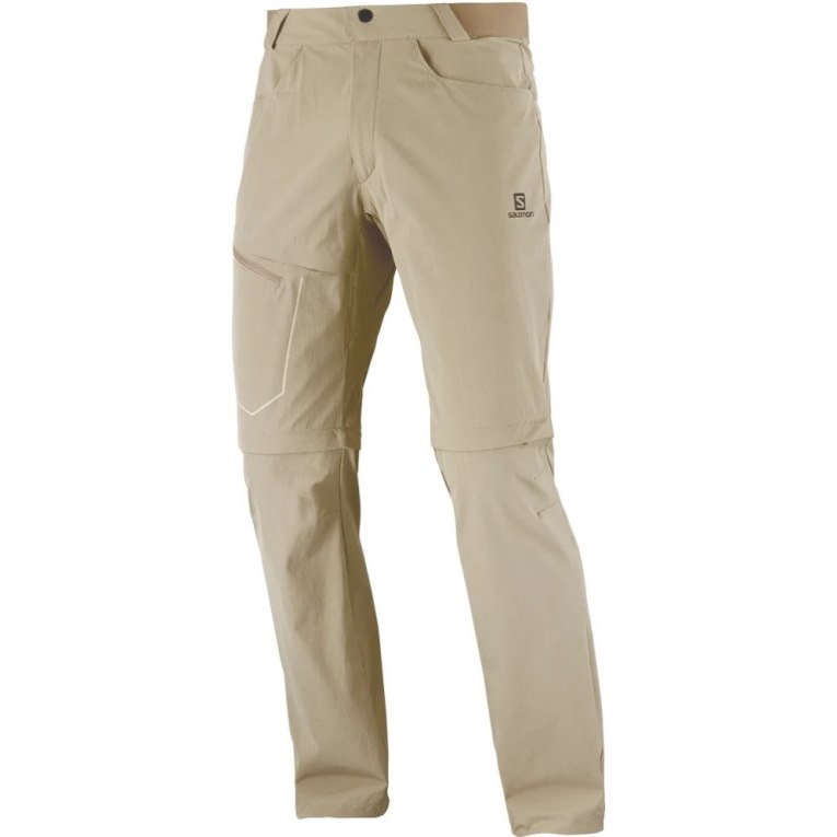 Salomon Wayfarer Zip Off Men's Sport Pants Khaki | CA 4G75